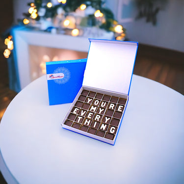 You're My Everything Customized Chocolate Box, 500g Plain Milk Chocolate, White Chocolate Letters